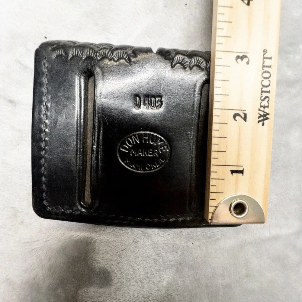 Don Hume D403 Double Magazine Duty Belt Holster Black Leather Basketweave
